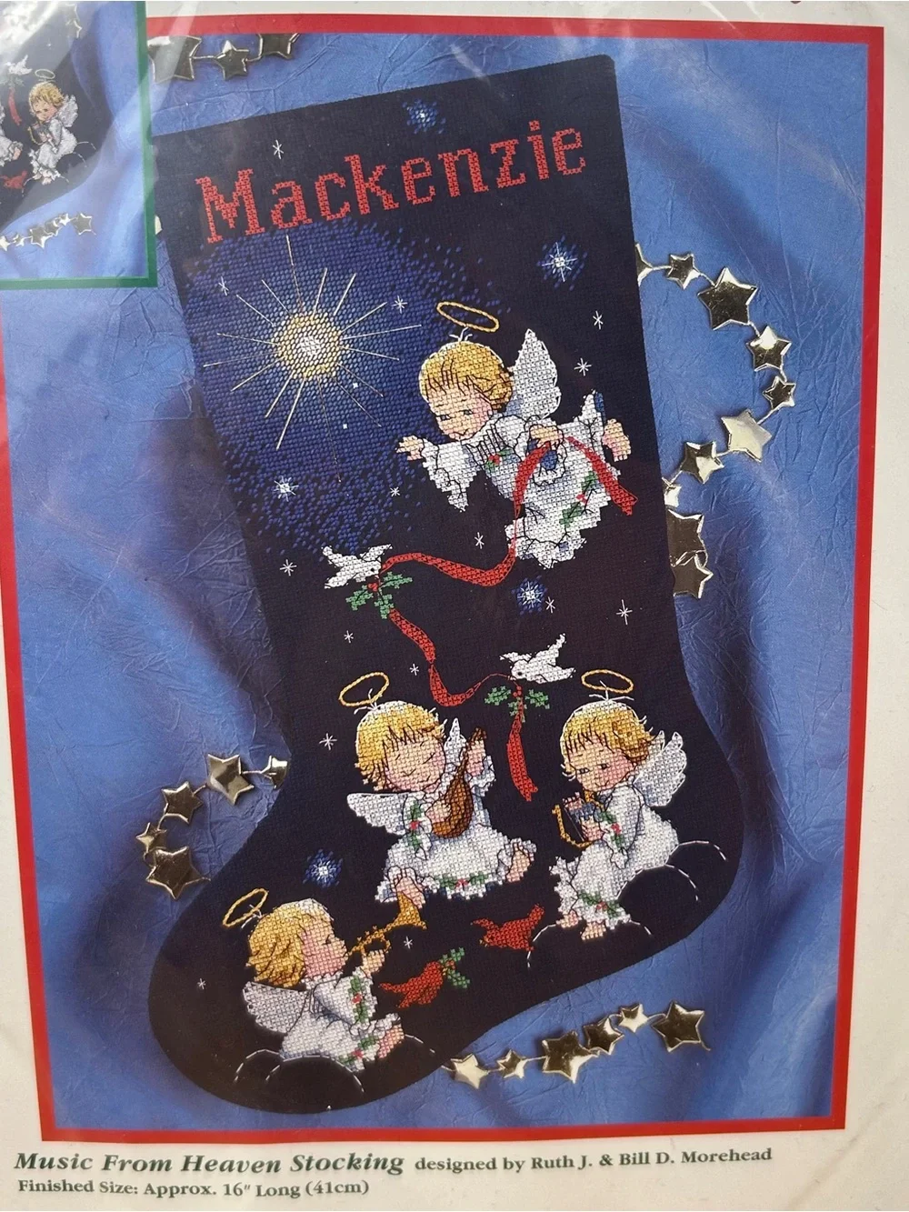 Vintage New Unopened 1997 Dimensions Music From Heaven Stocking Cross Stitch Kit